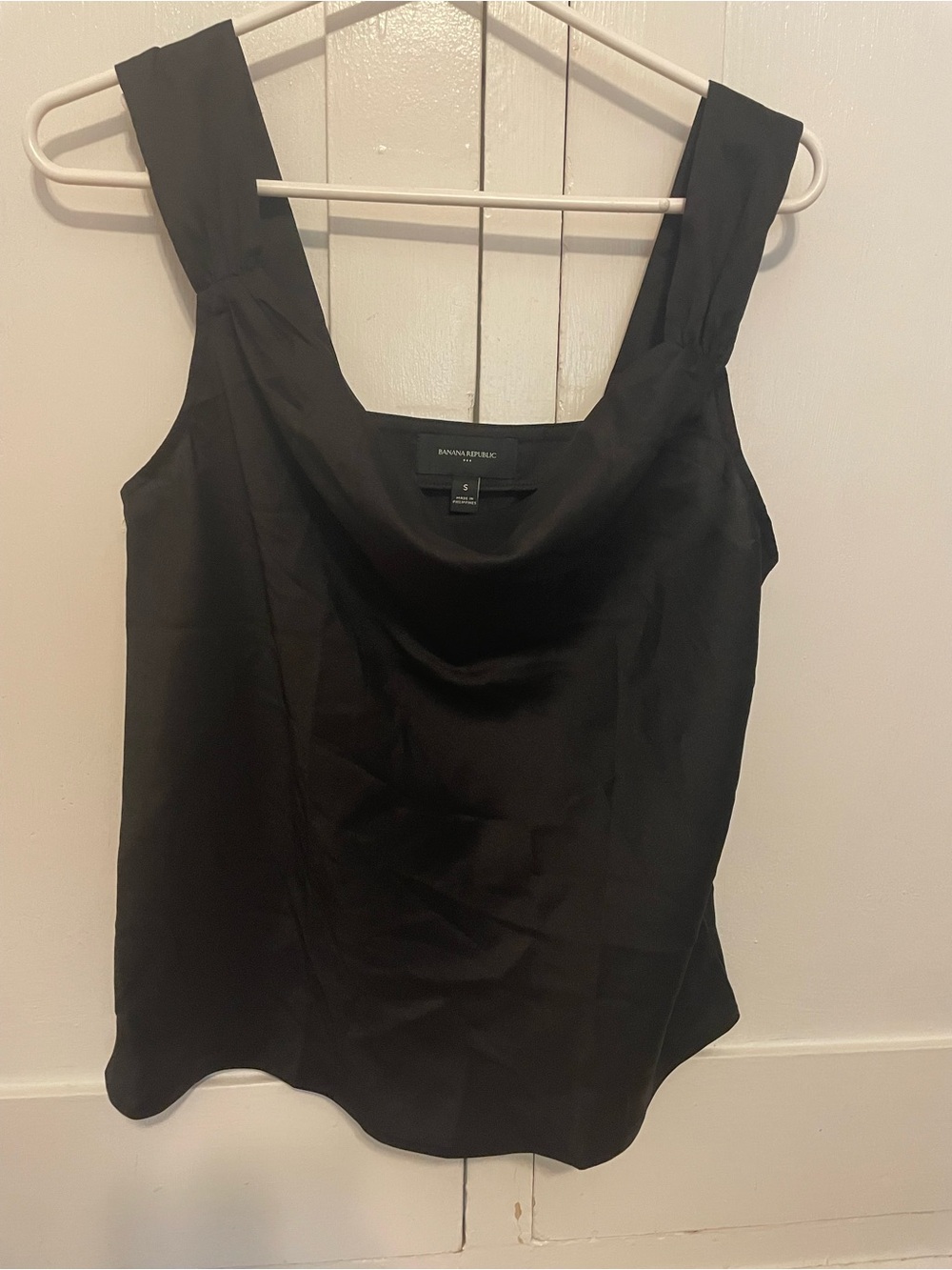 Banana Republic Black Satin Cowl Neck Tank